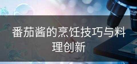 番茄酱的烹饪技巧与料理创新